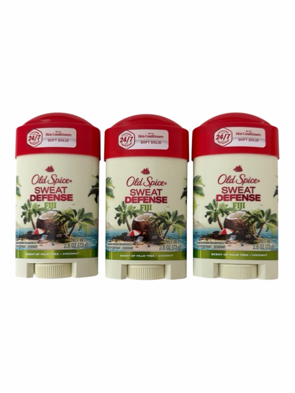 Old Spice Sweat Defense Antiperspirant Deodorant Stick, Fiji, 2.6 OZ (x3)
